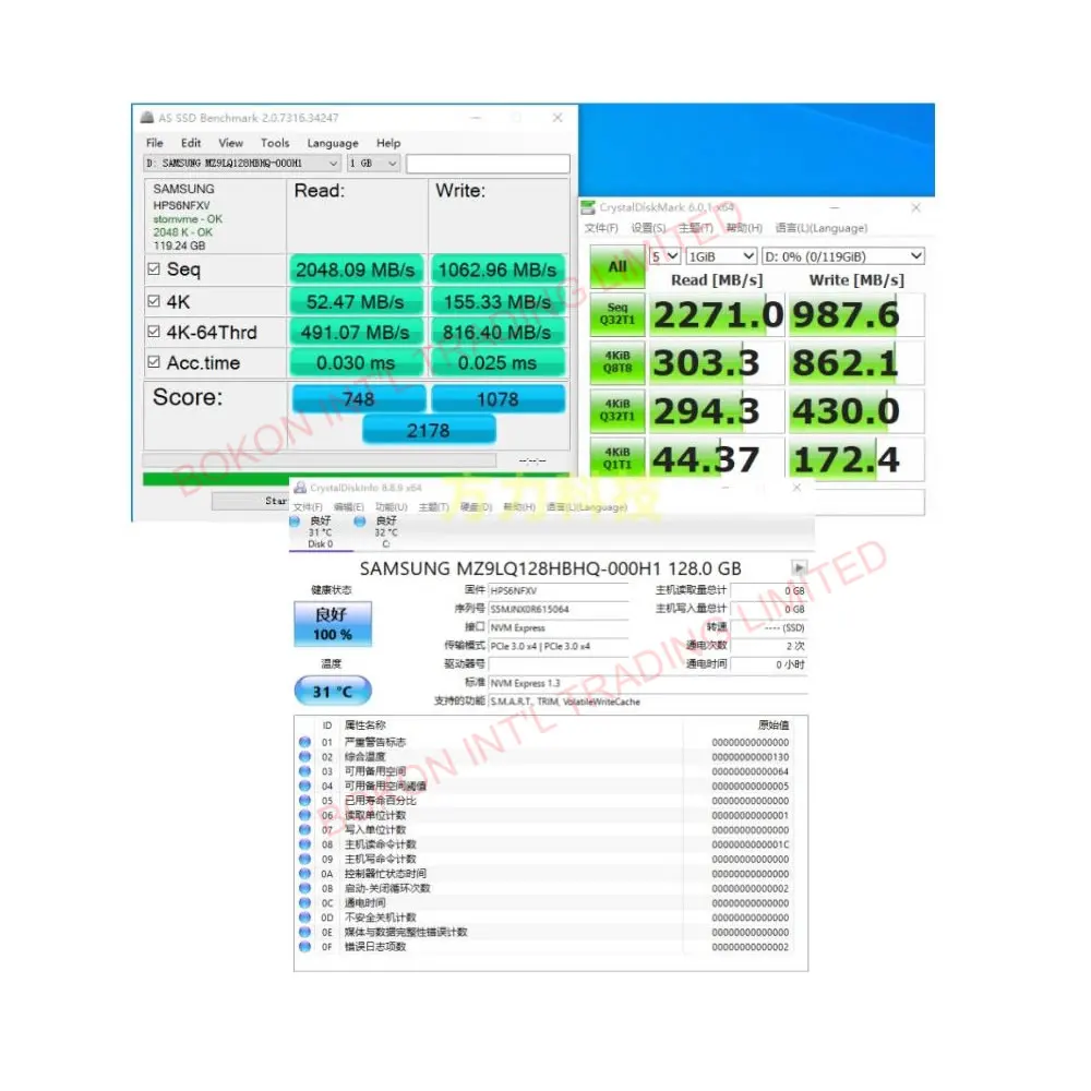 SSD 128 ГБ PM991 Внутренний твердотельный накопитель M.2 2230 NVME Жесткий диск PCIE3.0 для ноутбуков, планшетов, ПК MZ9LQ128HBHQ