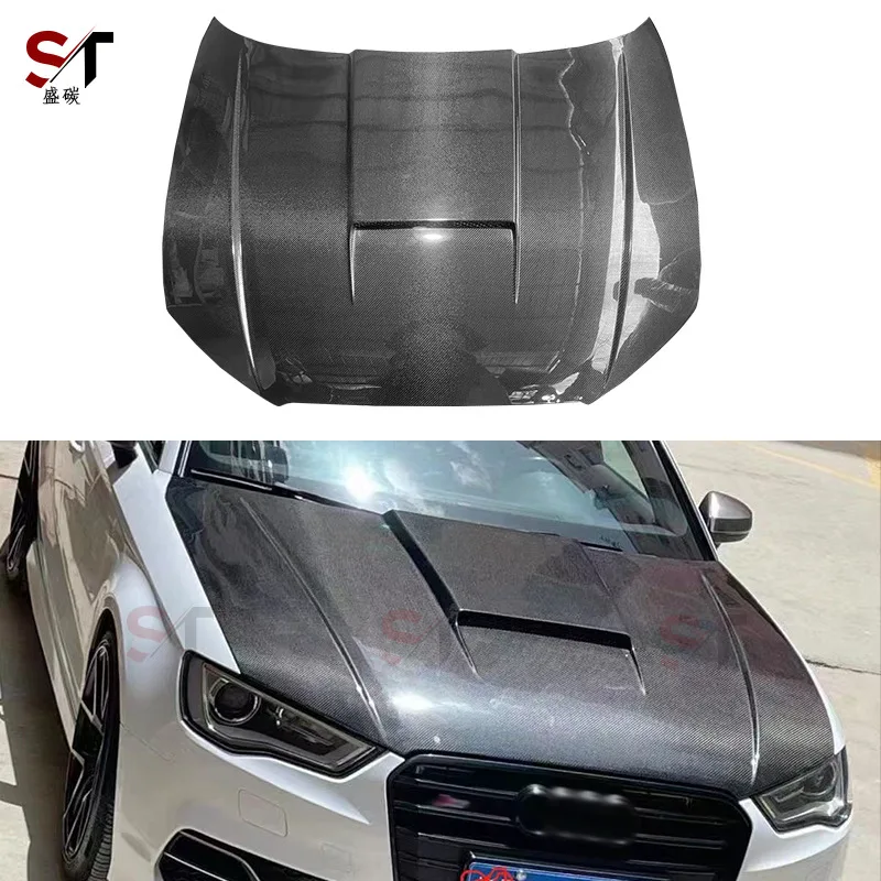 

Suitable for 13-19 Audi A3 S3 Carbon Fiber Hood Cover Headcover Car Modified Front Cover Surrounded