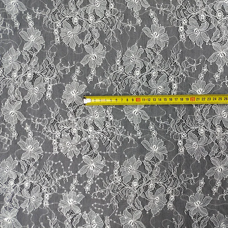 ผ้าลูกไม้ปักลายไนลอนประดับลูกปัดและเลื่อมสำหรับชุดแต่งงาน ชุดแสดง ผ้าลูกไม้ปักเลื่อม