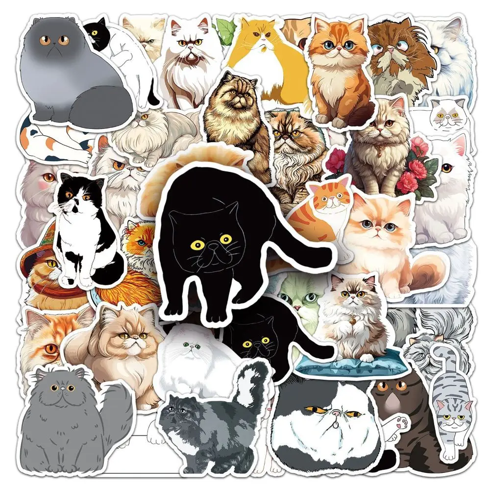 

50pcs Cute Persian cat paper stickers Refrigerator phone case Laptop suitcase decorated with cartoon stickers children's toys