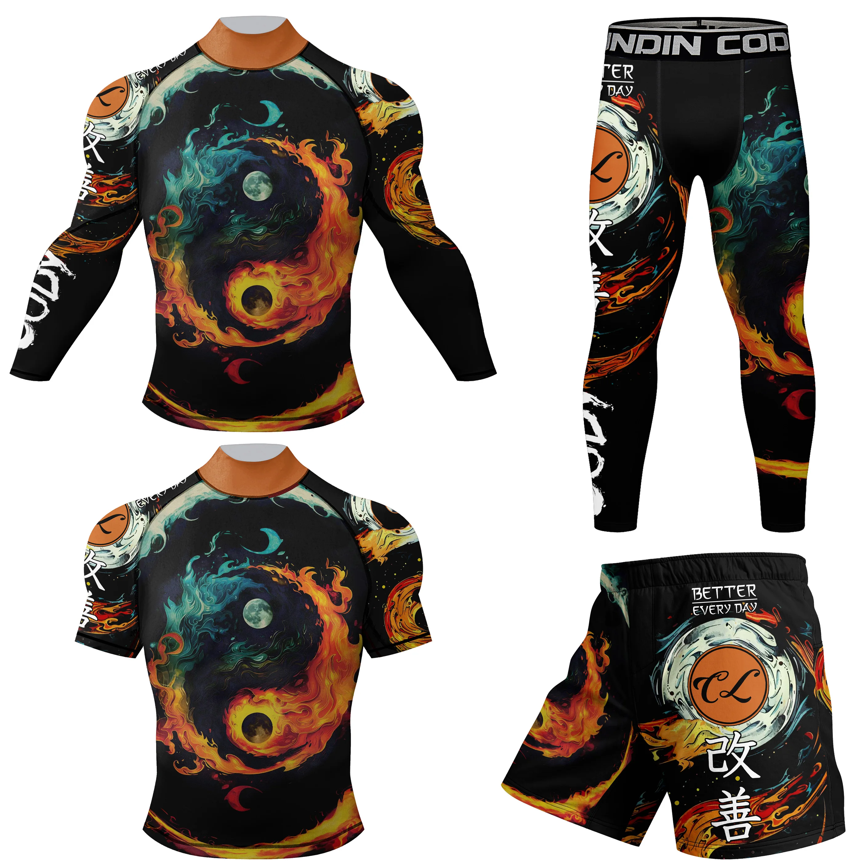 Popular Hot  MMA Boxing T-shirt Muay Thai Shorts Suit Bjj Rashguard For Men Adults Gym Competition Sport Training Fight Wear