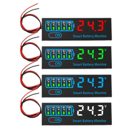 LED 디스플레이 계량기 모듈 용량 전압 계량기, 3S-14S 18650 리튬 이온 Lipo 리튬 7-40V 납산 배터리 레벨 표시기 테스터