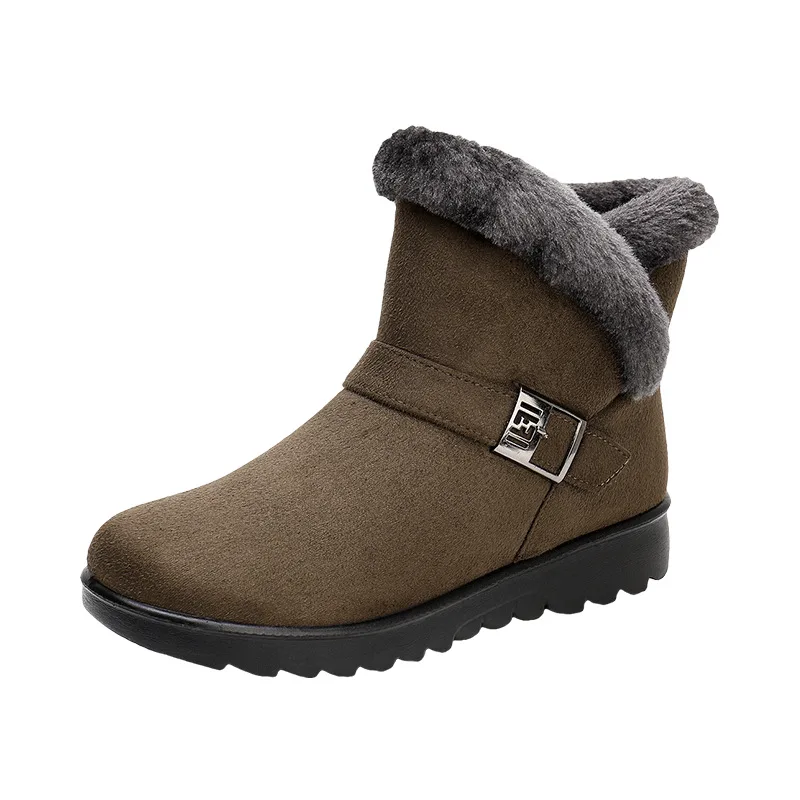 Winter Frauen Schnee Stiefel Flache Bequeme frauen Stiefel Warme Plüsch Wanderschuhe Frau Große Größe Botas Mujer 41 42 43 WSH3144