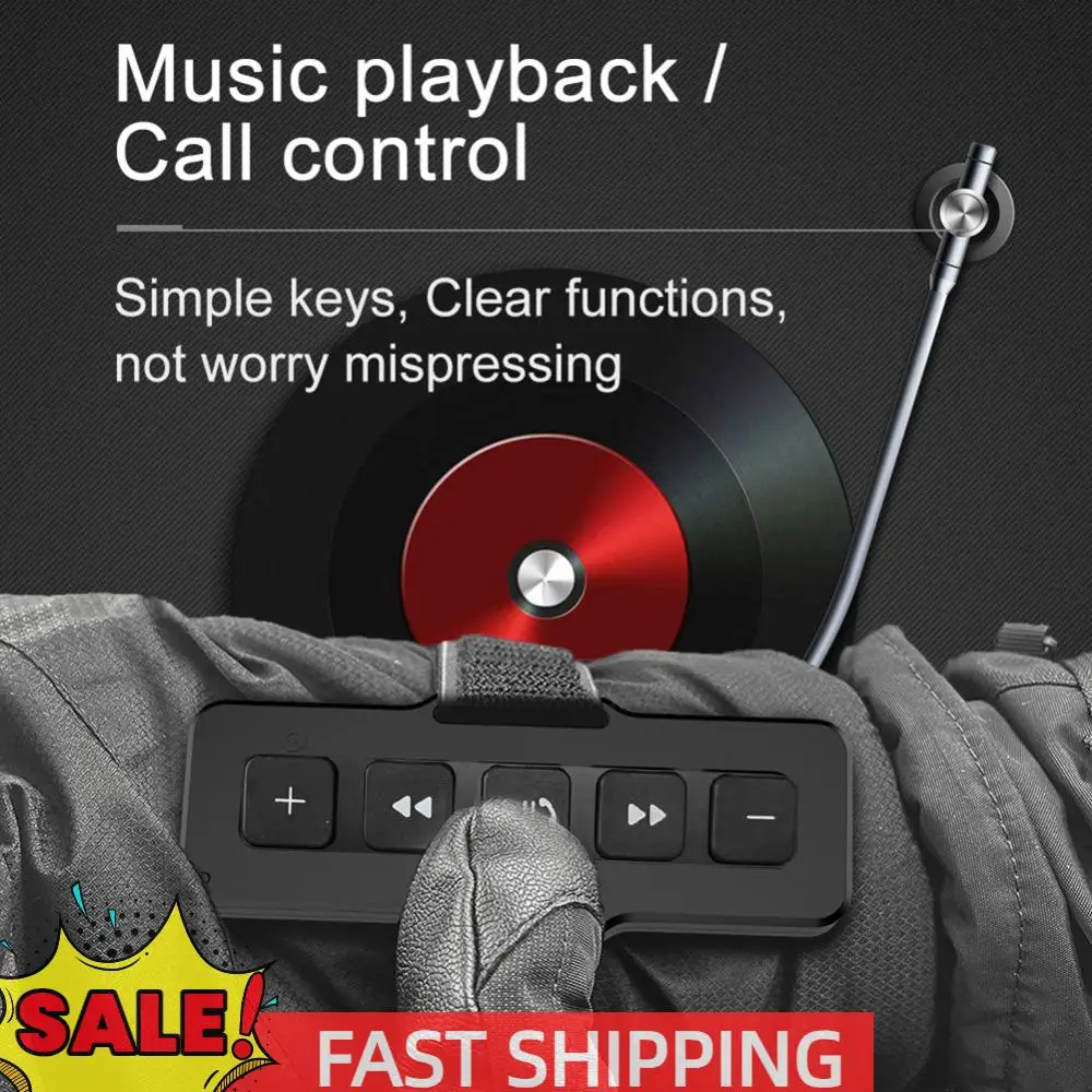 

Наушники для шлема, Bluetooth-совместимые, водонепроницаемые, на руль мотоцикла/велосипеда, медиаконтроллер, беспроводной пульт дистанционного управления, телефонный звонок без помощи рук