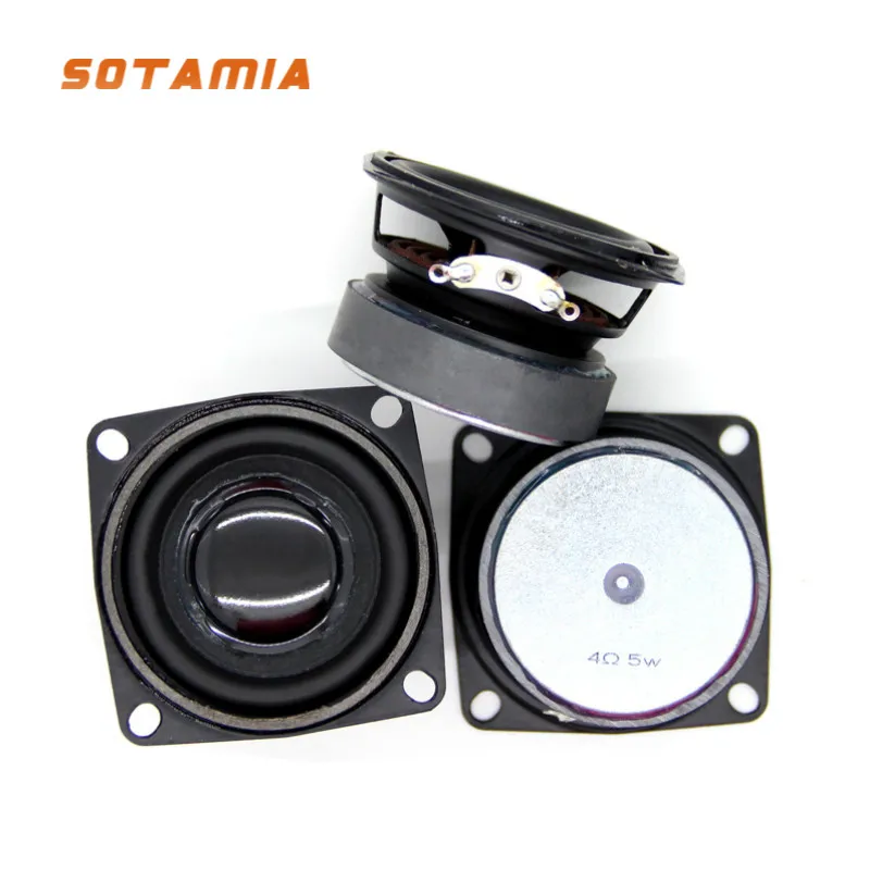 SOTAMIA 2Pcs 2 Inch Audio Speakers 4 Ohm 5W Loudspeaker DIY Woofer Multimedia Home Theater Mini Blutooth Speaker