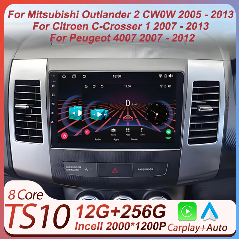 

Для Mitsubishi Outlander 2 CW0W 2005-2013 для Citroen C-Crosser 1 2007-2013 для Peugeot 4007 2007-2012 Android Auto Radio