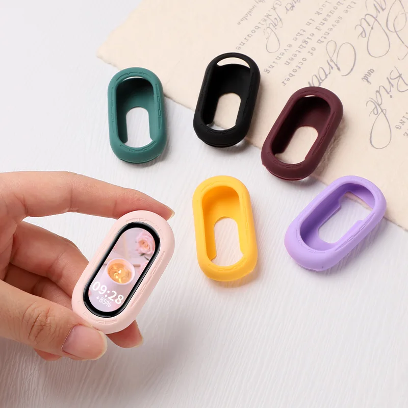 حافظة من السيليكون لهاتف Xiaomi Mi Band 10 9 8 ملحقات حافظات ناعمة مضادة للصدمات إطار ممتص للصدمات لهاتف Xiaomi Mi Band 10 9 8 NFC
