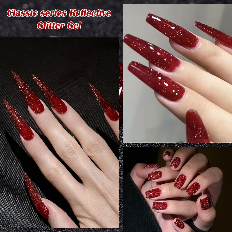 MSRUIOO 8ml paillettes diamant Gel vernis à ongles à la mode Nail Art réfléchissant Disco paillettes brillant Super paillettes Gel HEMA/TPO gratuit