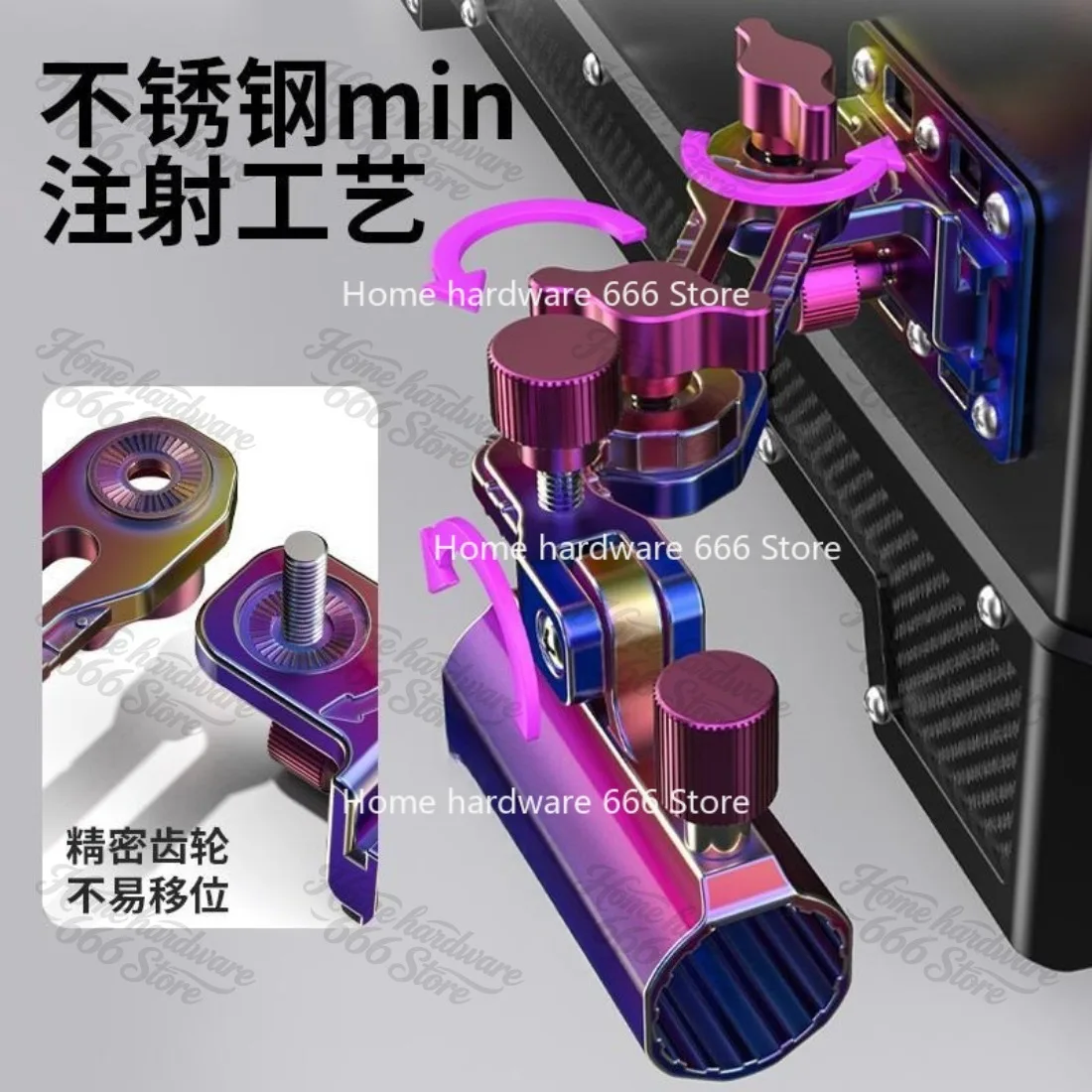 Stainless Steel Corner Battery Frame Fishing Box Accessories Universal Universal Double Rod Bracket Large Object Front Battery view 5