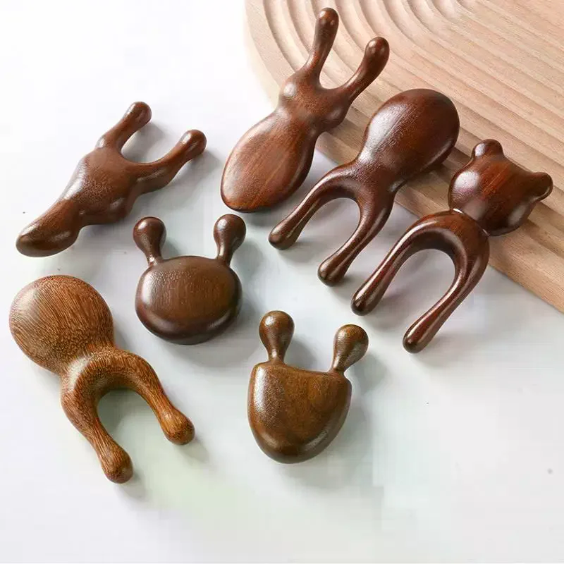 1 pièce Masseur facial en bois de santal pour le nez et le visage - Outil de soulagement des yeux, massage des méridiens du visage à base de bave d'escargot