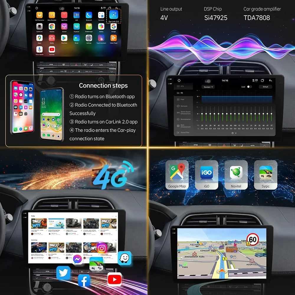 راديو السيارة Eunavi 2 din أندرويد لميتسوبيشي أوتلاندر 3 2012-2018 Carplay Car الوسائط المتعددة Autoradio 8Core 4G WIFI