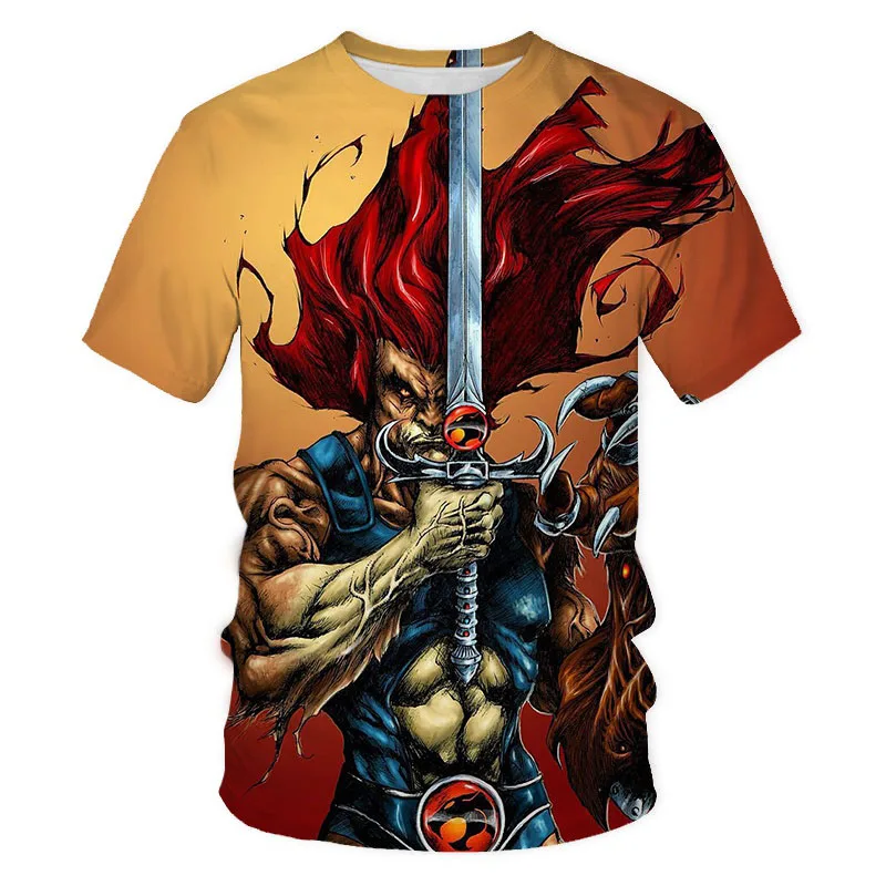 New Thundercats T Shirt Cartoon 3D Anime Print Fashion Trend Boys Girls T-shirt Streetwear Oversized Harajuku Kids Tops Clothing