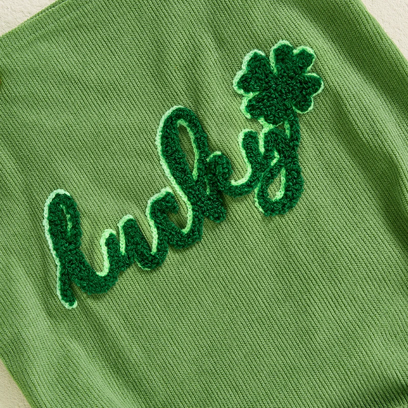 Bebê recém-nascido meninas meninos ovrealls macacão carta trevo bordado sem mangas infantil bodysuits macacões para crianças