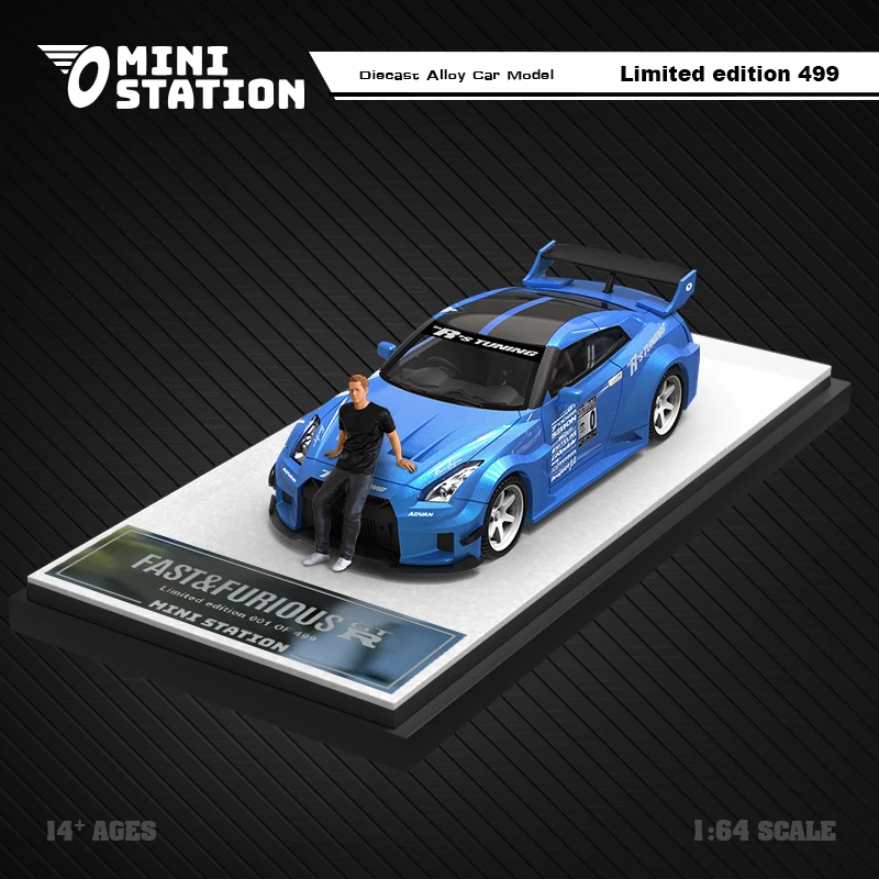 Mini estación 1:64 GTR R35 Fast & Furious Diecast Model Car