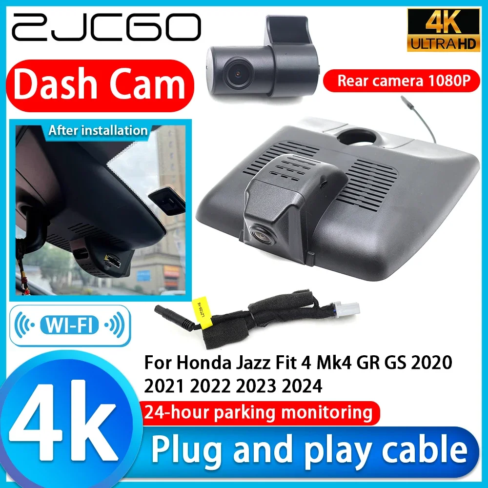 

Video Recorder 4K UHD Plug and Play Car DVR Dash Cam for Honda Jazz Fit 4 Mk4 GR GS 2020 2021 2022 2023 2024