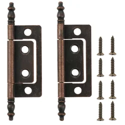 2Pcs Antique Bronze Crown Head Hinges with Screws Jewelry Gifts Wood Box Decorative Hinge for Furniture Cupboard Cabinet 83x24mm
