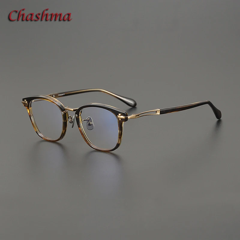 

Chashma AcetateTitanium Prescription Glasses Men Fashion Top Quality Oval Spectacles for Female Optical Eyeglasses Student Frame