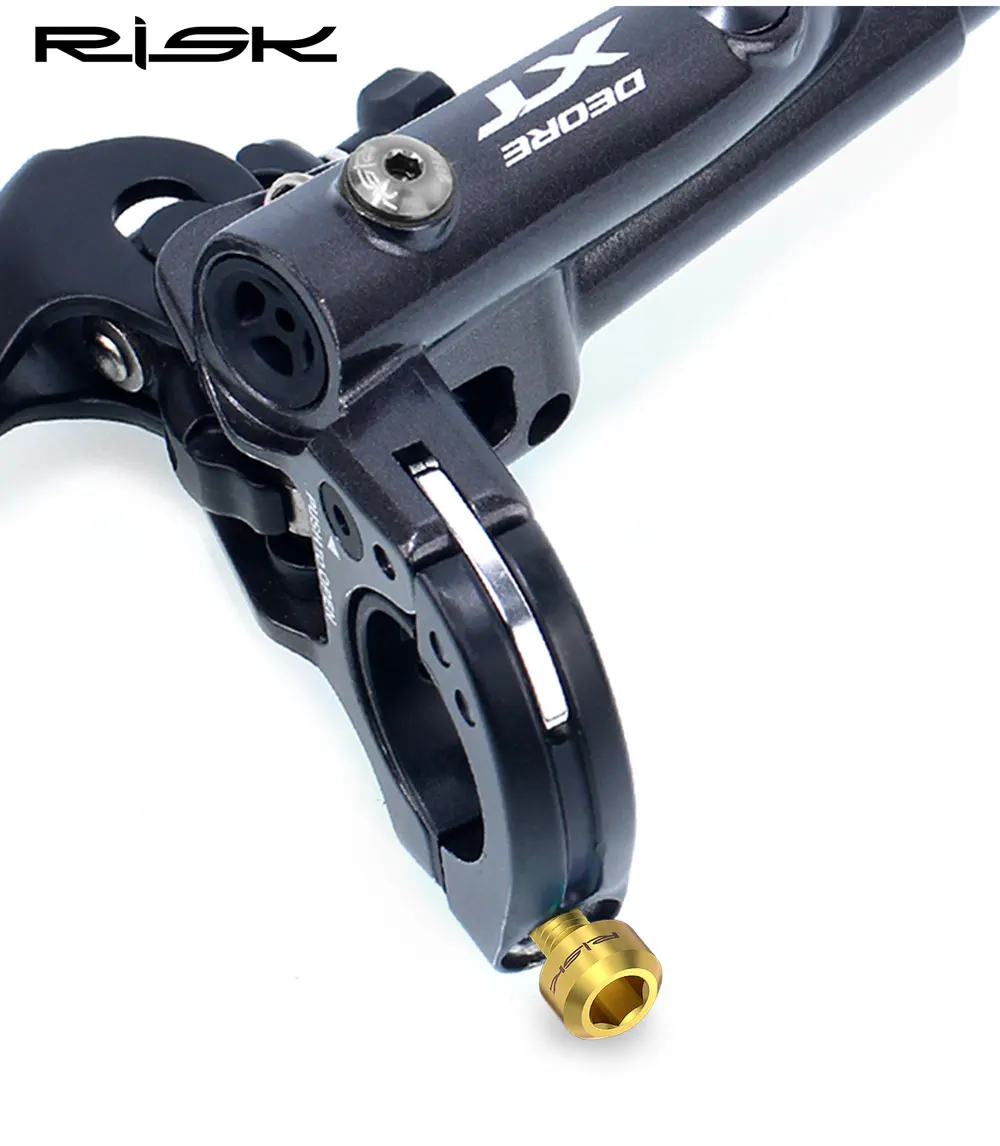 RISK 2 Stück M5x25mm Fahrrad-Bremshebel-Befestigungsschrauben aus Titanlegierung, verlängerte Schrauben für hydraulische Scheibenbremsen, Rennrad – Detail 5