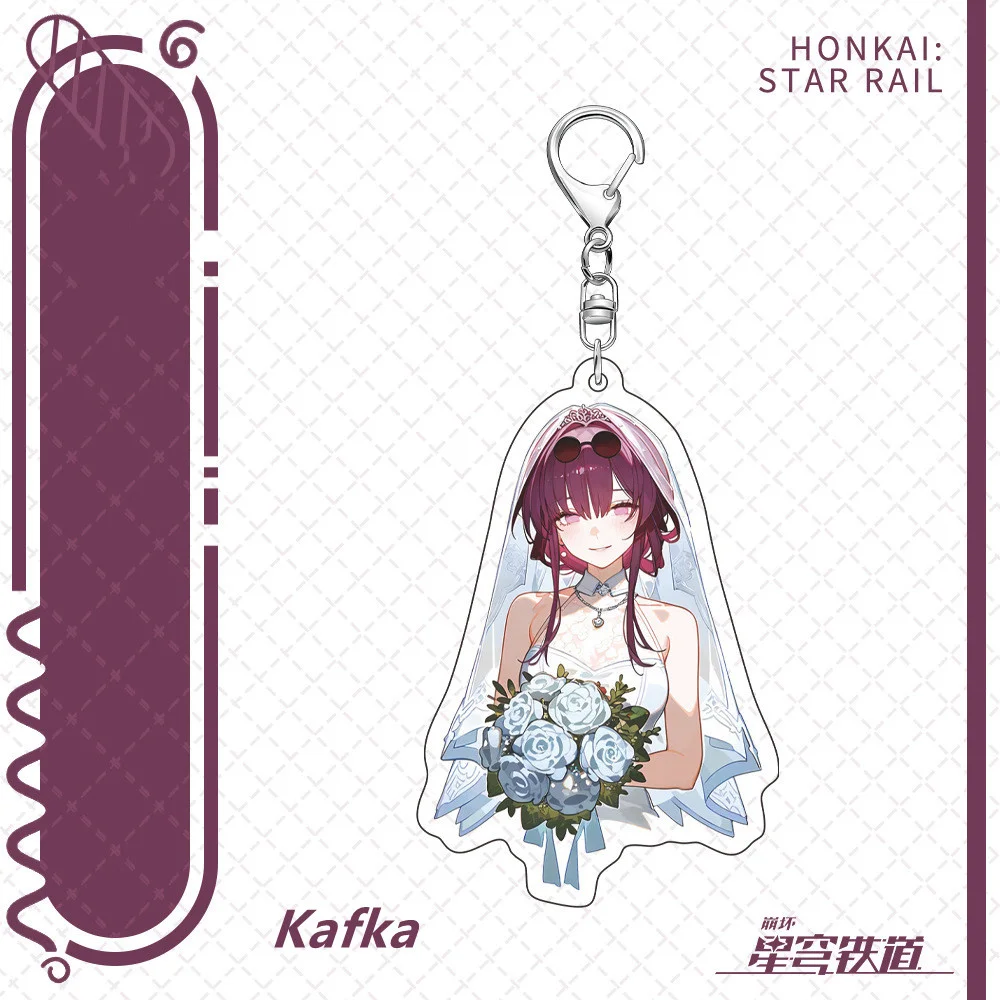 Hot Anime Honkai: Star Rail Kafka Imbibitor Lunae Game Keychain New Pretty Wedding Dress Cute Cartoon Anime Pendant Keyring Gift