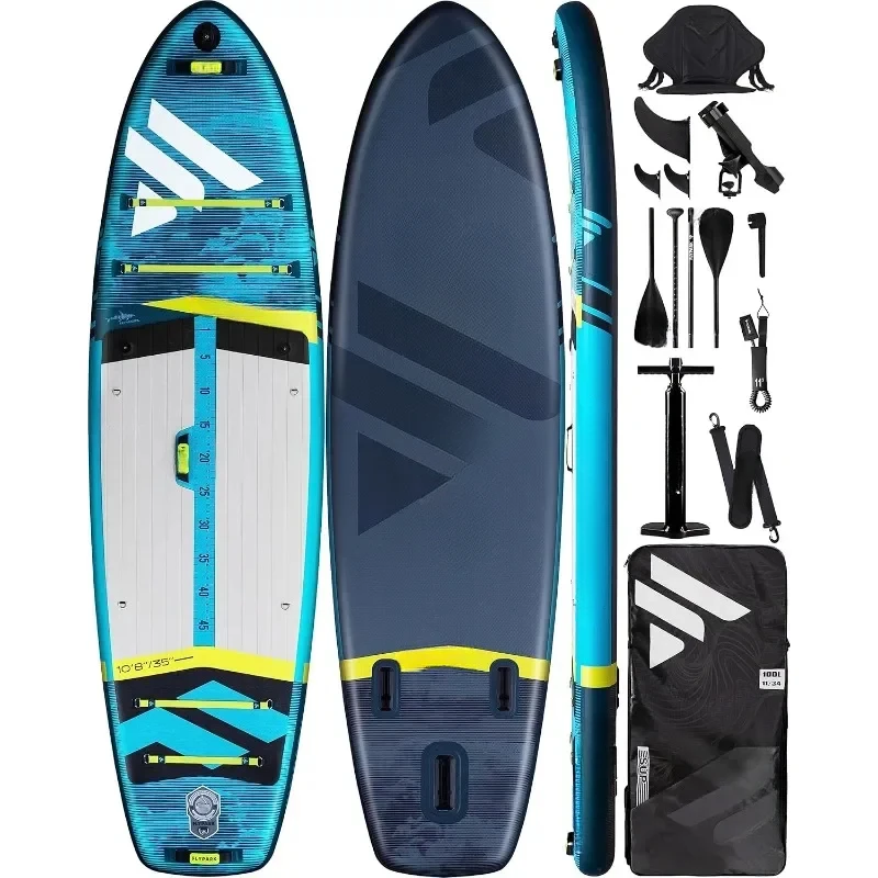 Fishing/Family Inflatable Paddle Board, Extra Wide SUP Paddleboard Inflatable, Stable Stand-Up Paddle Board Kayak seat