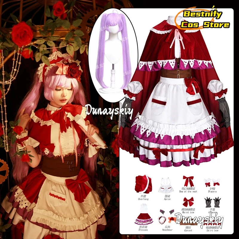 

CosplayAnime Prison Manaka Laala Cosplay Costume 10th Anniversary Red Princess Lolita Dress Y2K Girl Accessory Sweet Women's Dre