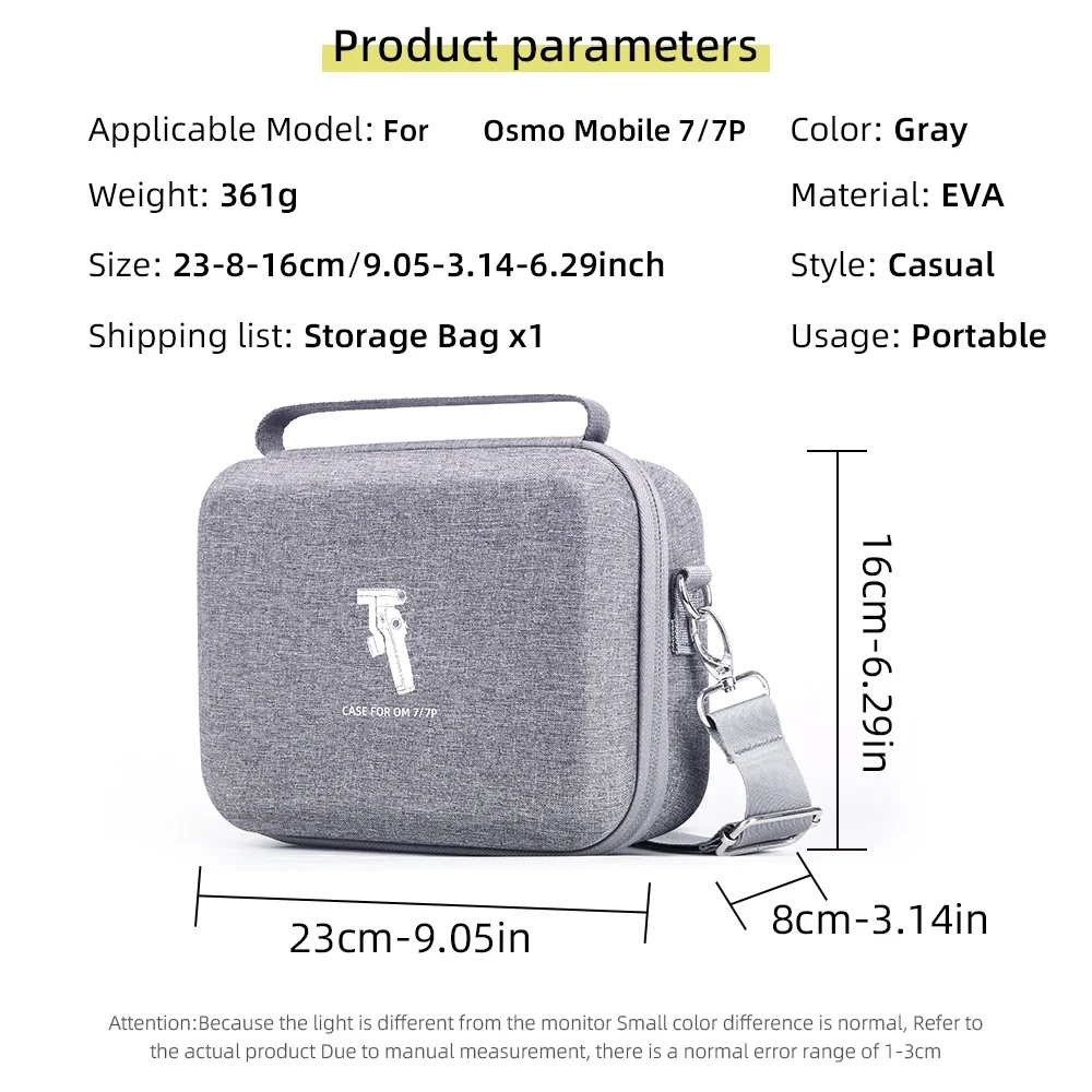 Carrying Case for DJI Osmo Mobile 7P Handheld Mobile Phone Gimbal Stabilizer Storage Bag Handbag Travel Protective Bag Accessory