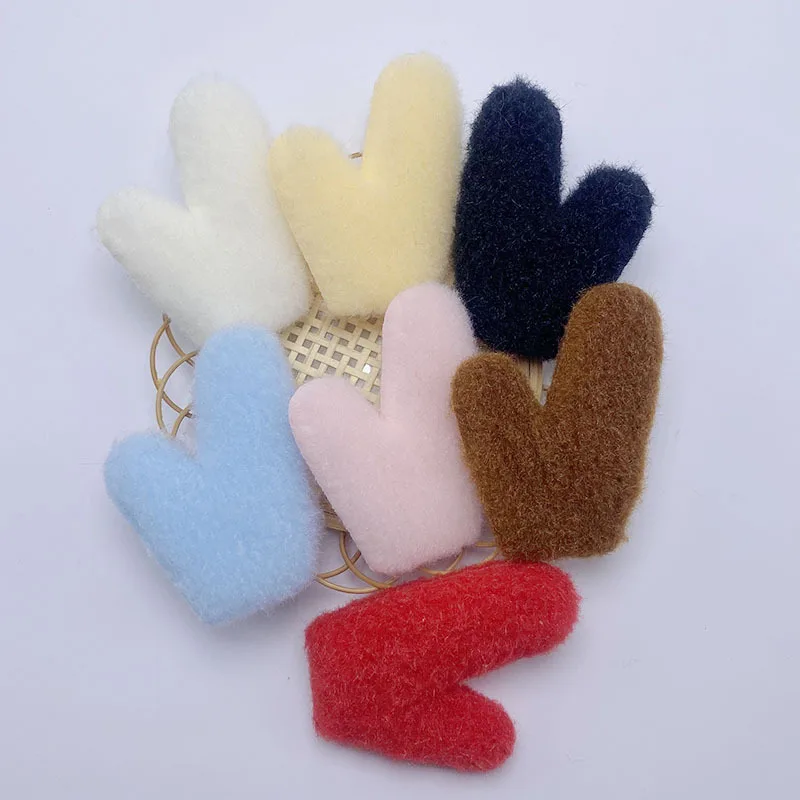 28Pcs 4.5*6.5CM Plush Felt Dragon Horn Padded Appliques DIY Handmade Hair Clip Accessories And Cloth Decorative Accessories