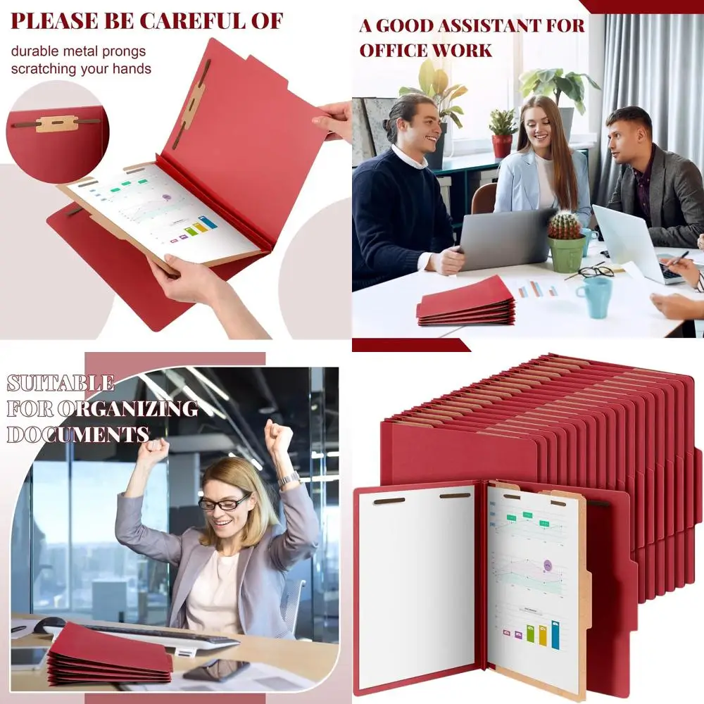 

Letter Size 72-Pocket Pressboard File Folders with Fasteners, Expanding Organizer for Bulk Storage in Offices, Churches, and Don