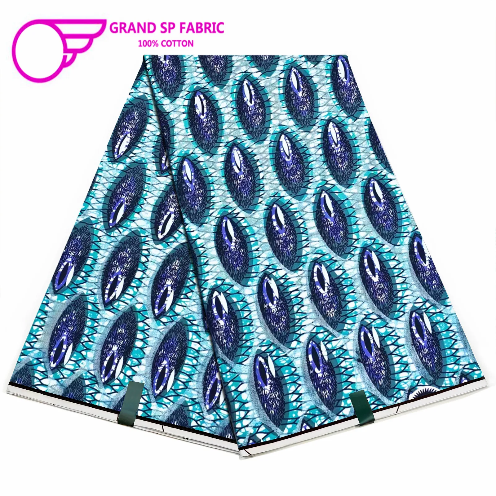 Grand Super Fabric 100% Cotton African Wax Fabric High Quality Wax Print Ankara Fabric For Sewing 6yards Women Fabric FF-14-95