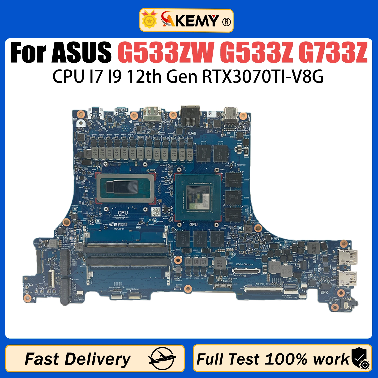 G533R For ASUS G533ZW G733ZS G733ZX G733ZM G733ZW G533ZS G533ZX G533ZM G533Z G733Z Laptop Mainboard I7 I9 CPU RTX3070TI-V8G