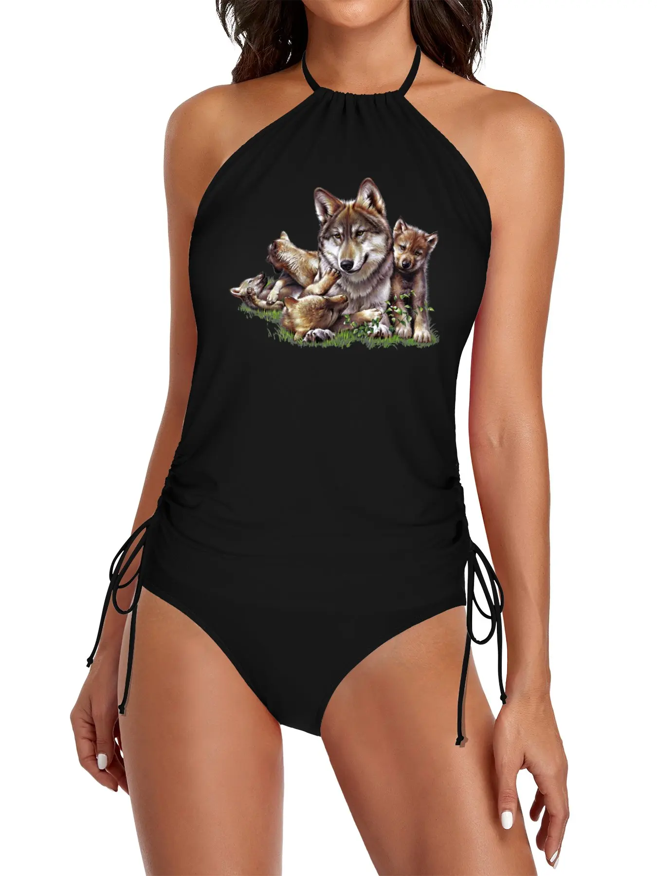 

Playful Wolf Pups Split Swimsuit Set Summer dress swimsuit for women 2025 bikinis 2025 summer women set