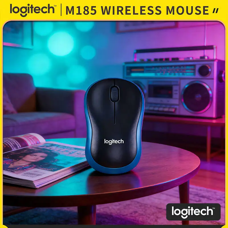 

Logitech M185 Wireless Desktop Mouse 1000 DPI Precise Tracking 10m Range Auto-Sleep 1 AA Battery Included Home Work Study Tool