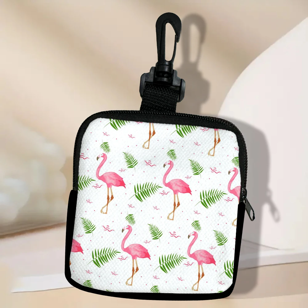 

Flamingo New Zipper Coin Purse Mini Earphones Wallet Bag Key Credit Card Holder Pouch Outdoor Casual Belt Bag 7.2
