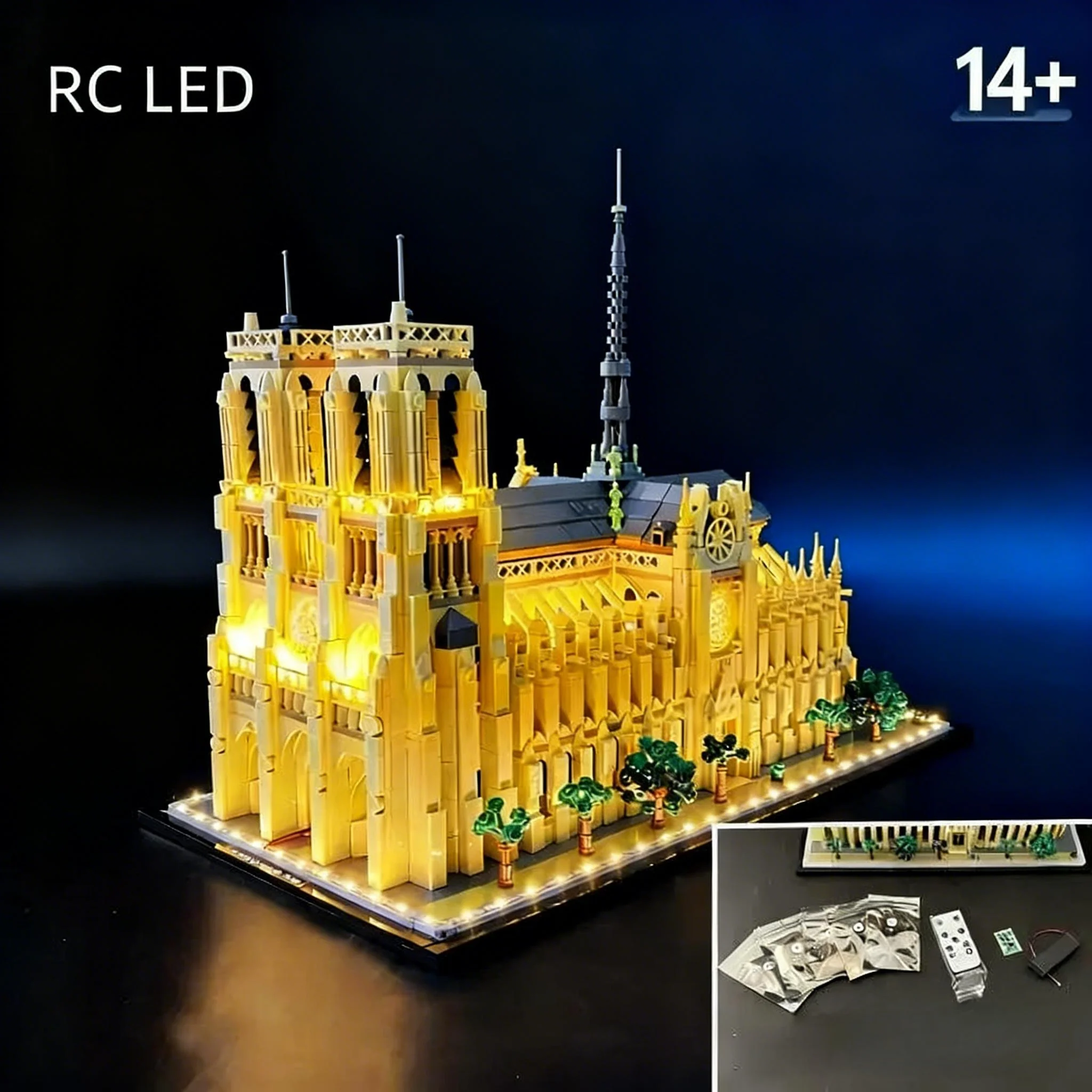 (Kit d'éclairage LED uniquement) Éclairage LED 2026 pour Notre-Dame de Paris Compatible 21061 Décoration d'intérieur Blocs de construction non inclus
