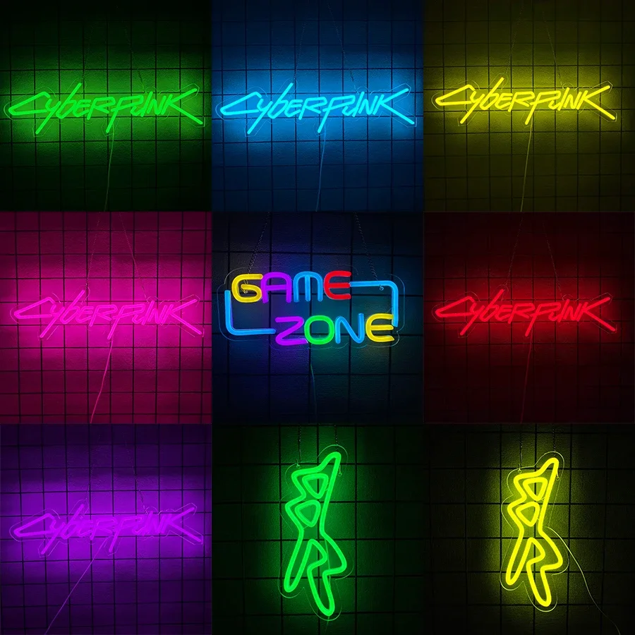 Candy Bar Neon Sign Spanish Edge Runner Full Marriages Bedroom Decor for Room Wallpaper for Wall Game Lights Man Cyberpunk Zone