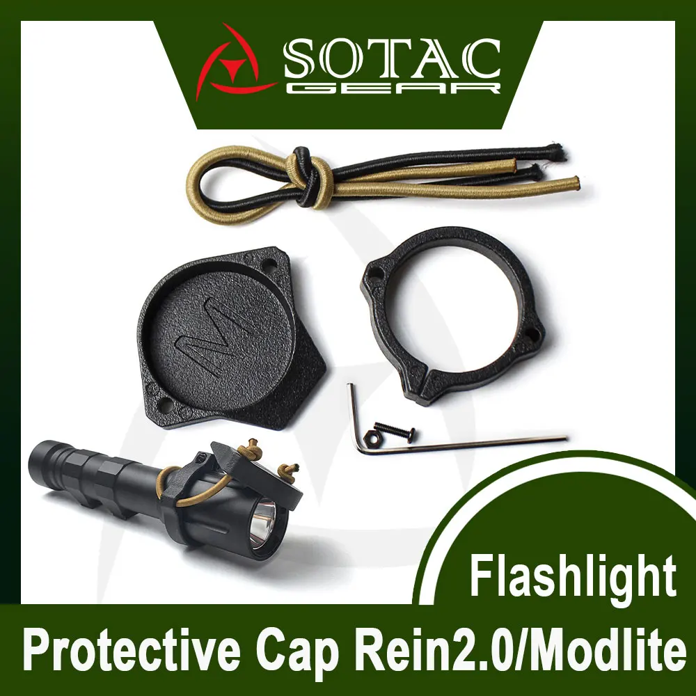 SOTAC Tactical Scout Light Flashlight Cap for Rein2.0/Modlite Weaponlight Protective Cover Nylon Hunting Accessories