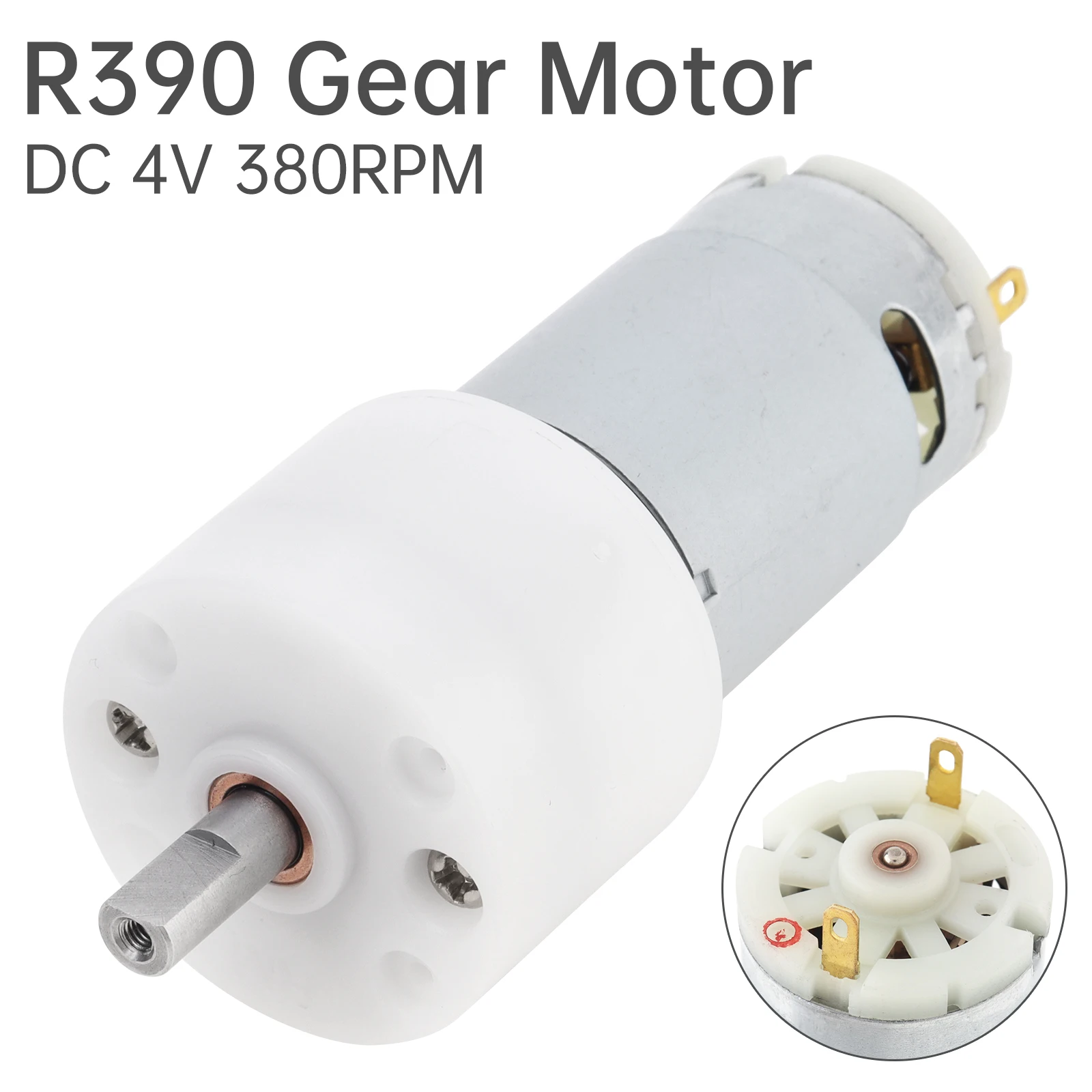 

R390 Gear Motor 4V 380RPM D-Shaft High Torque DC Motor Replaceable for Electric Brush Cleaning Shower Brush R 390 Gear Motor