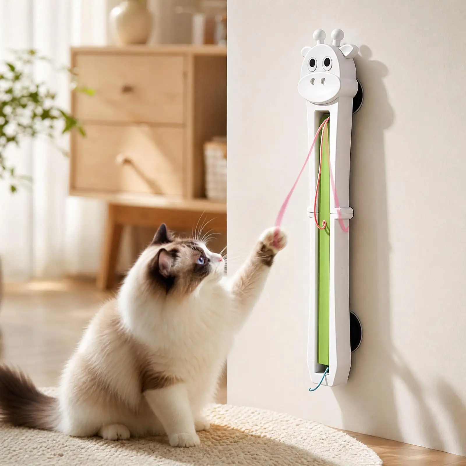 Automatic Cat Swinging Rope Machine Wall Mounted Interactive Toy for Indoor Cats Playful Pet Entertainment