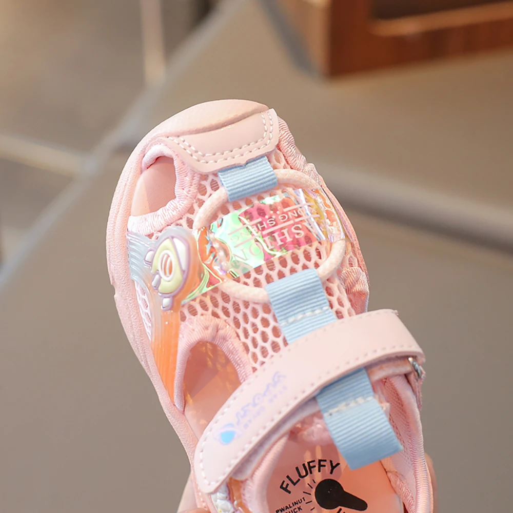 Korean Style Summer Sandals For Girls 2025 Trend Fashion Children's Sport Sandals Hollow Out Breathable Kid's Sandals