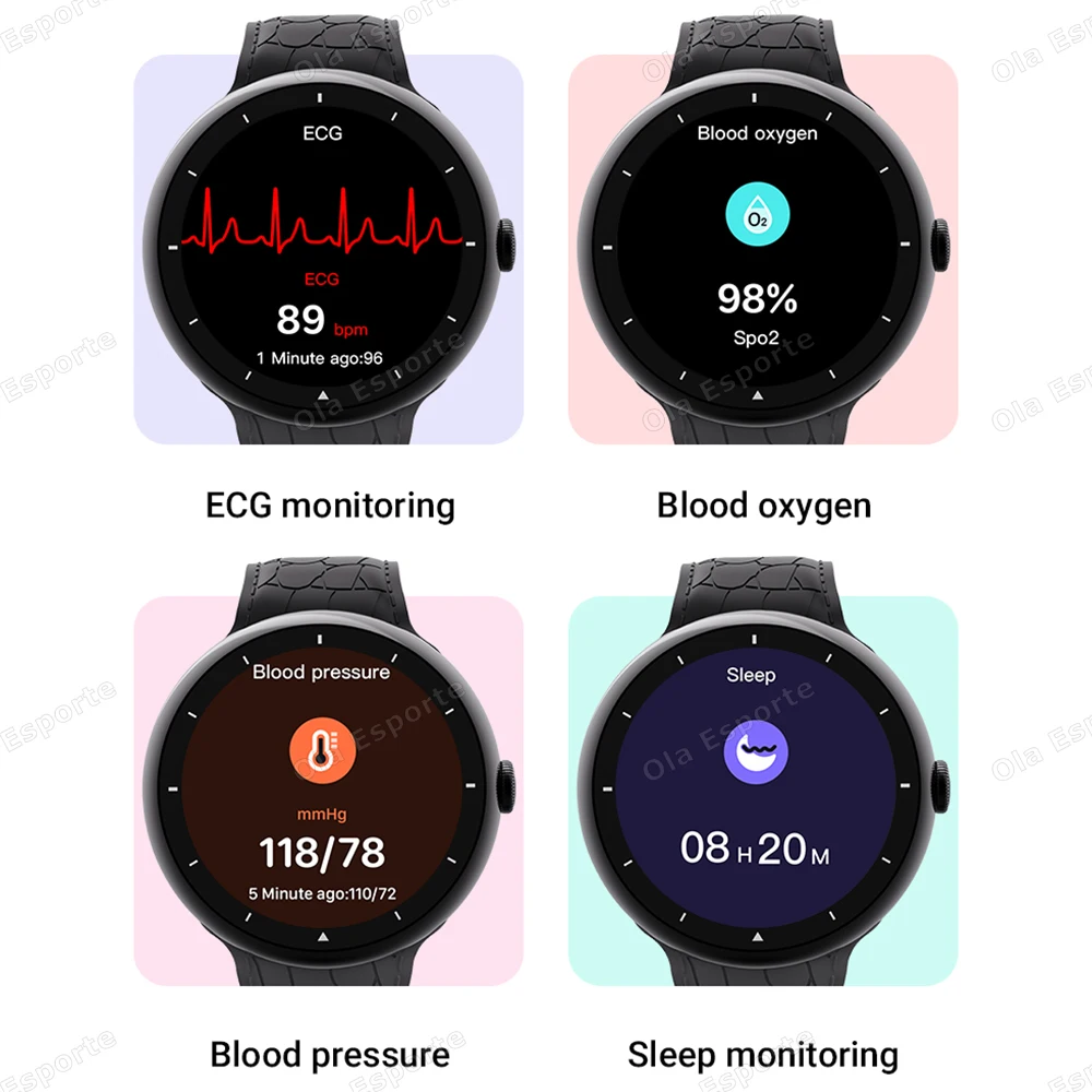 Homens mulheres relógio inteligente bluetooth chamada relógio de fitness 100 + modos esportivos freqüência cardíaca monitoramento do sono smartwatch 2.09 "tela amoled
