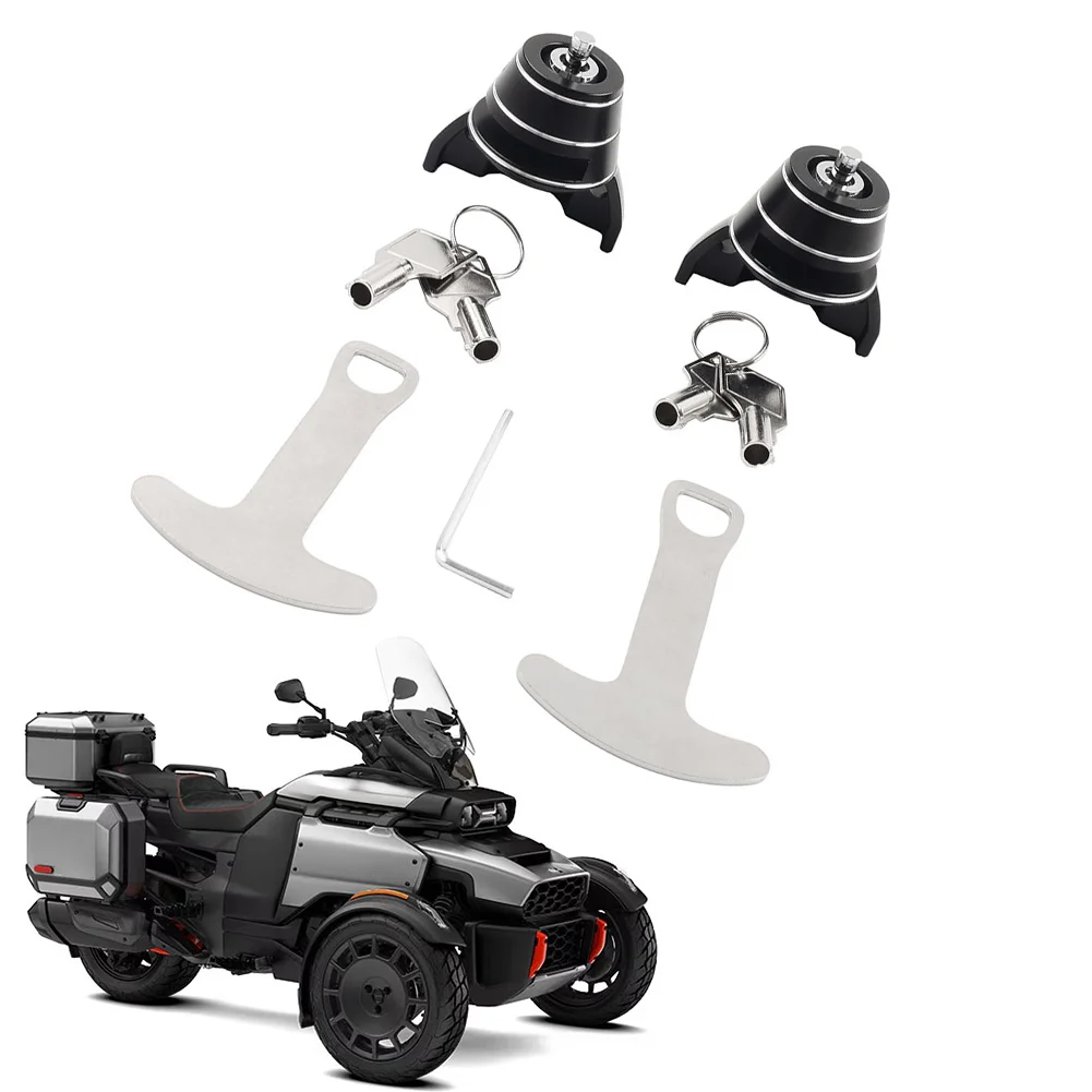 1 Pair Motorcycle Anti Theft Aluminum Handlebar Helmet Lock For Can-Am Canyon Redrock XT 2025 2026