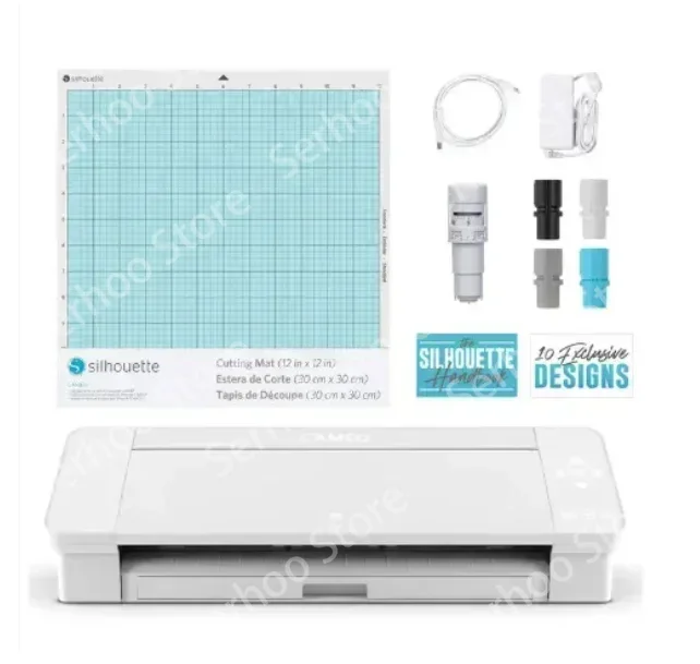 

Cameo 4 with Bluetooth, 12x12 Cutting Mat, Autoblade 2, 100 Designs and Silhouette Studio Software - White Edition