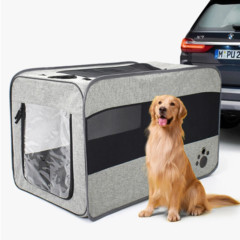 Imagem -02 - Grande Exterior e Interior Portátil Pet Gaiolas Dog Crate Assento de Carro Cama Soft Travel Pet Kennel