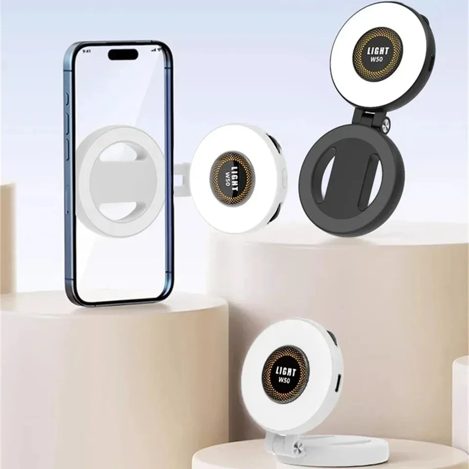 Luz LED magnética para selfies, compatible con MagSafe, ravel, escritorio, selfies, video, maquillaje/fotografía/TikTok/llamadas Zoom