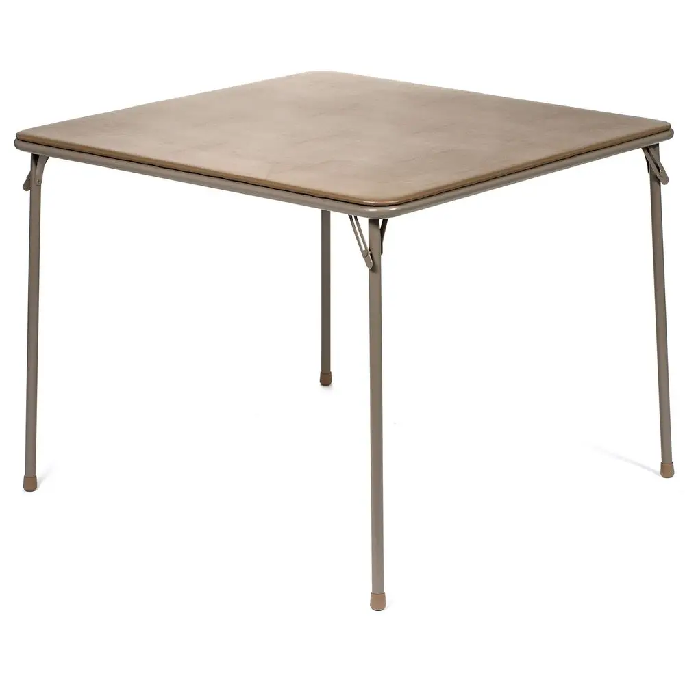 

Square Folding Card Table Portable, EasytoStore, Vinyl Upholstered, Sturdy Steel, Wheelchair Accessible Beige