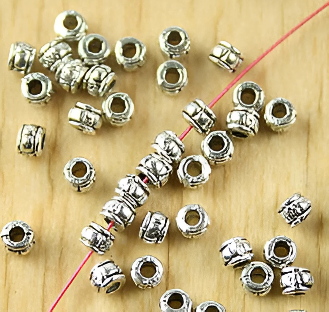 

200pcs 3.3x2.7mm Alloy matel tibetan silver little spacer bead HWH1664