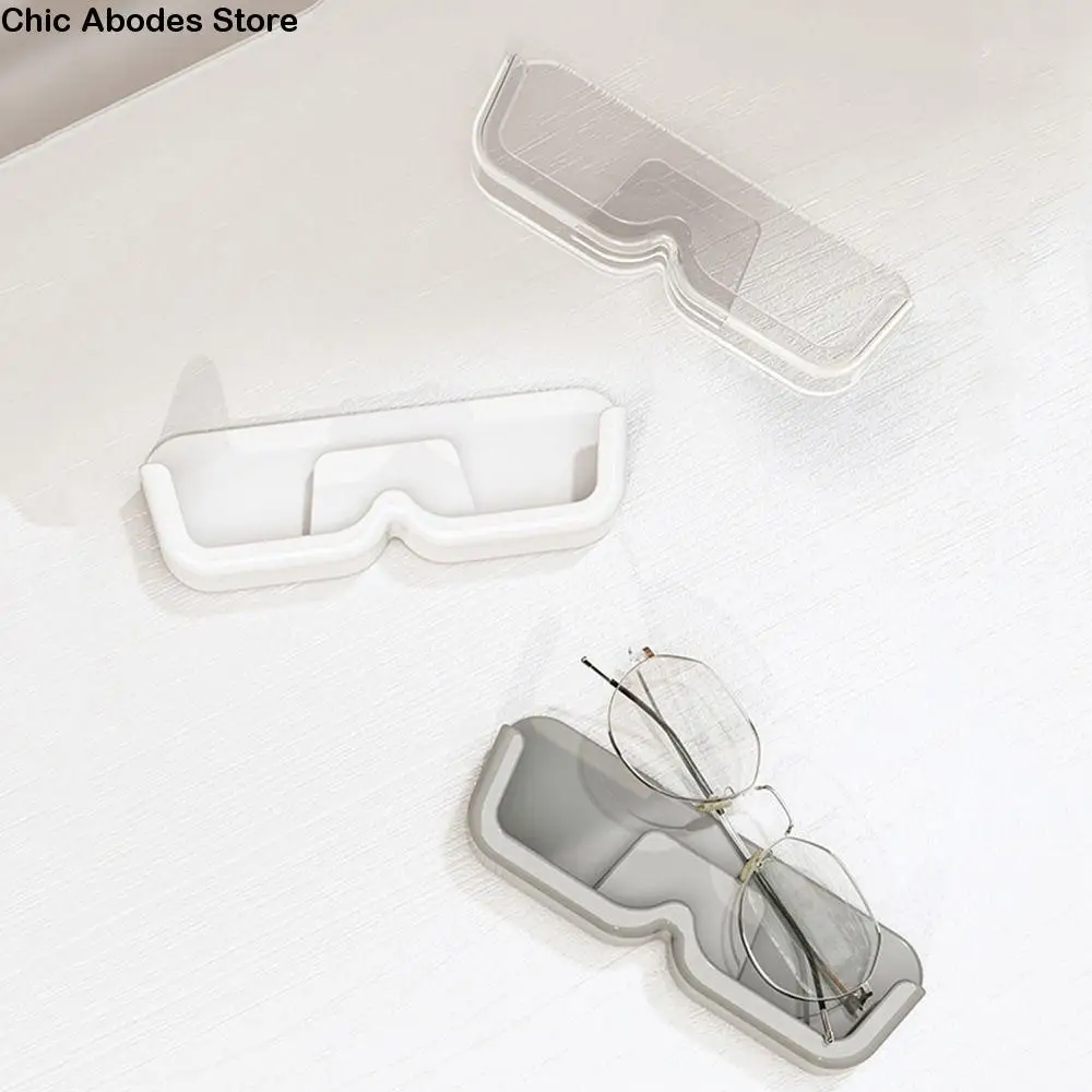 

Plastic Glasses Storage Box Punch-free Self-adhesive Myopia Glasses Display Rack Wall Mounted Space Saving