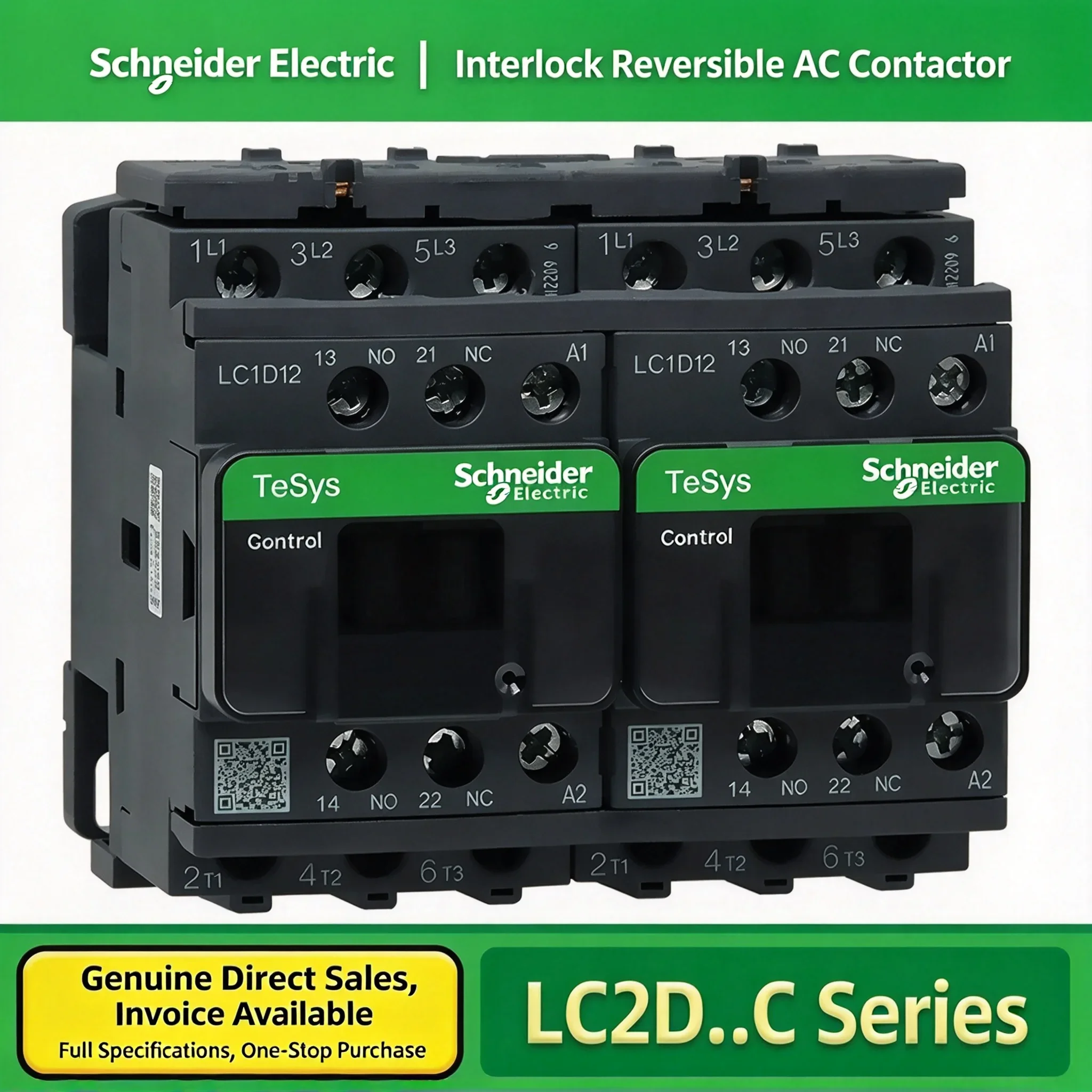 Schneider Reversible Interlocked AC DC24V Elevator Contactors LC1D09M7C D12F7C D18 D25 D32 D38 for Electrical Systems