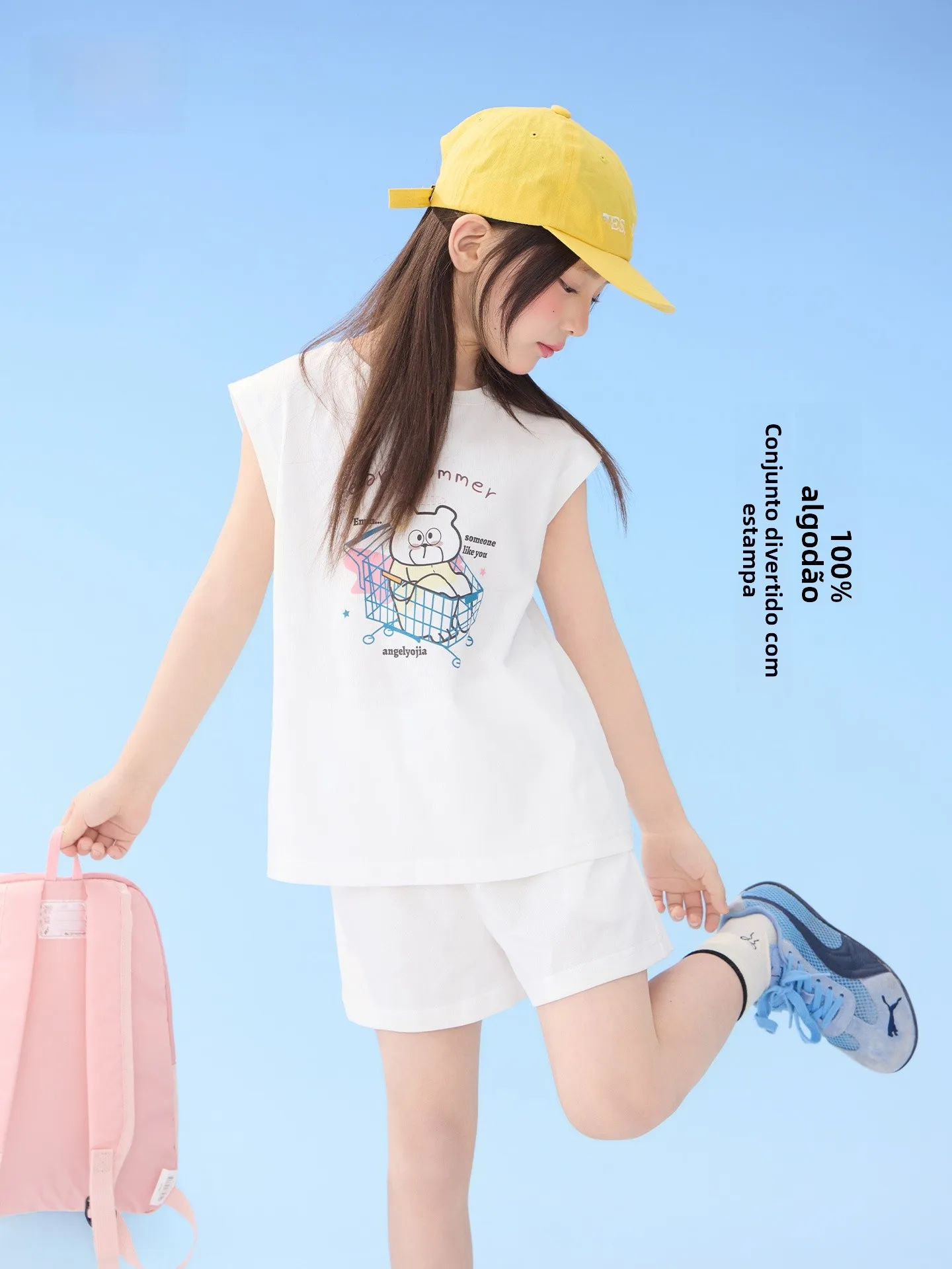 yojia-girls-cotton-sportswear-set-summer-2026-fashionable-short-sleeve-shorts-children's-clothing-korean-style-2-piece-suit