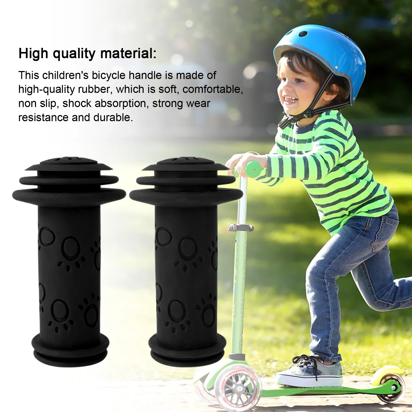 Bike Grips Bike Handle Grips Non-Slip Rubber Replacement Handlebars For Child Kick Scooters Bike Rocking Car 3 Color Available 1